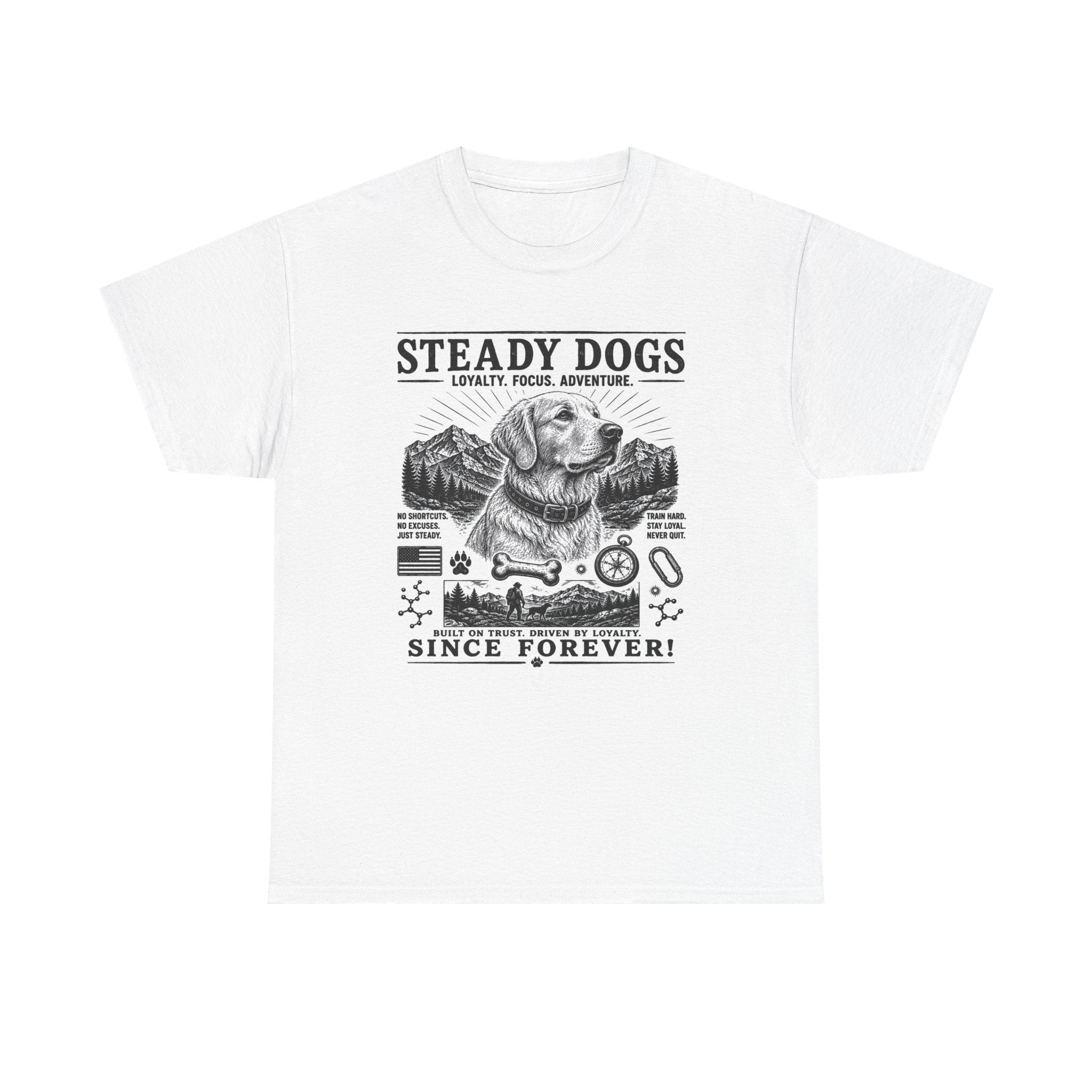Steady Dogs Vintage Graphic Tee - "Steady Dogs Since Forever" Adventure Dog T-Shirt