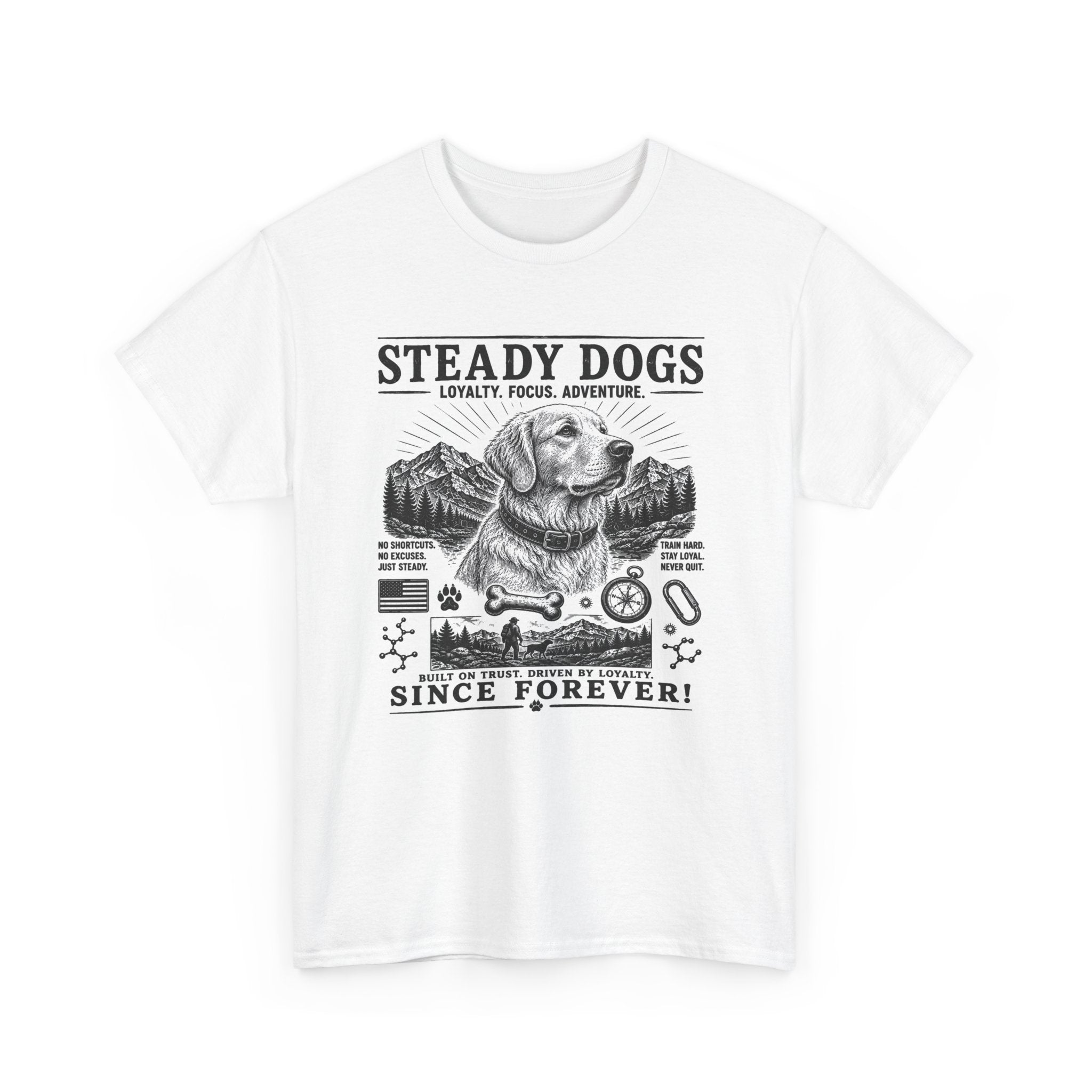 Steady Dogs Vintage Graphic Tee - "Steady Dogs Since Forever" Adventure Dog T-Shirt