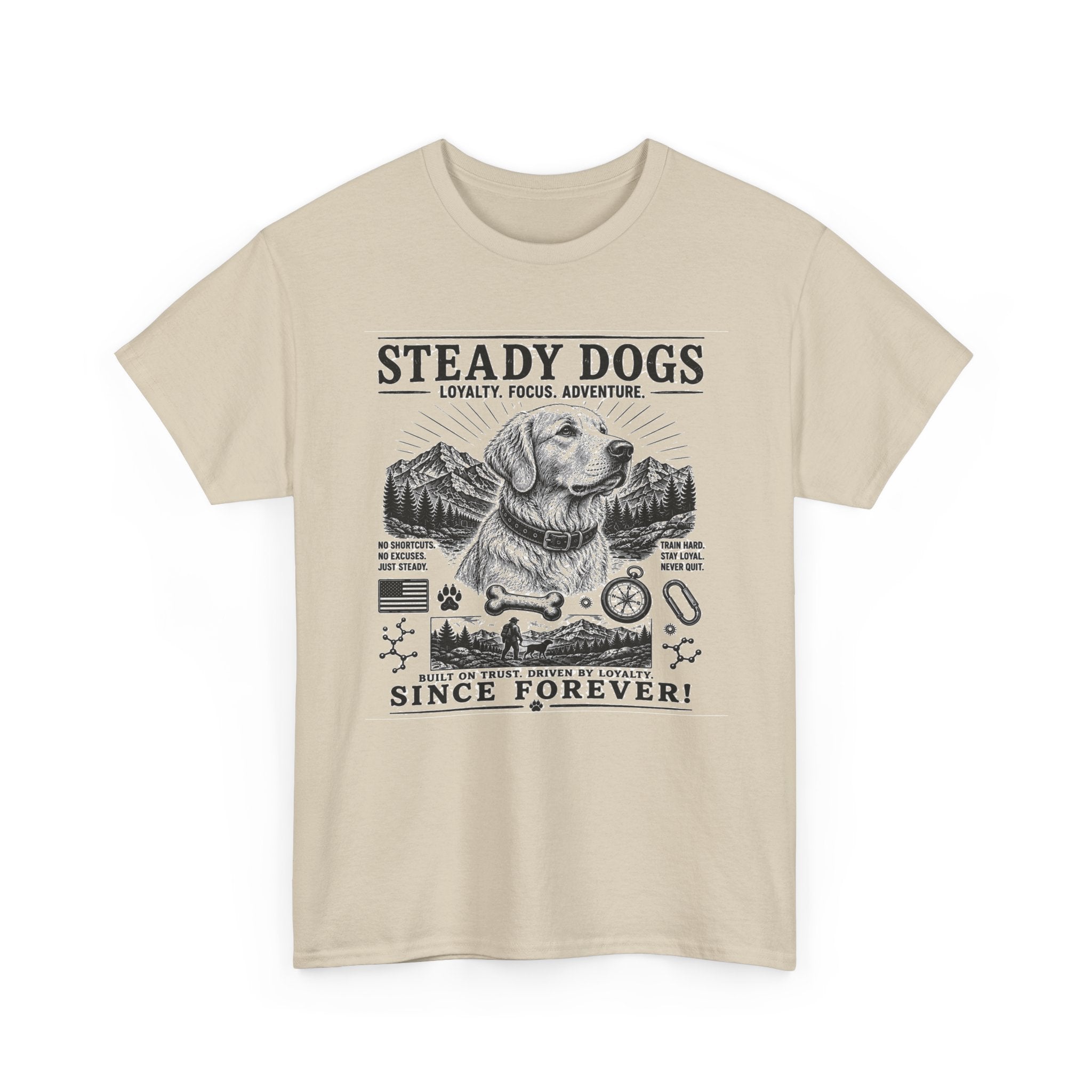Steady Dogs Vintage Graphic Tee - "Steady Dogs Since Forever" Adventure Dog T-Shirt