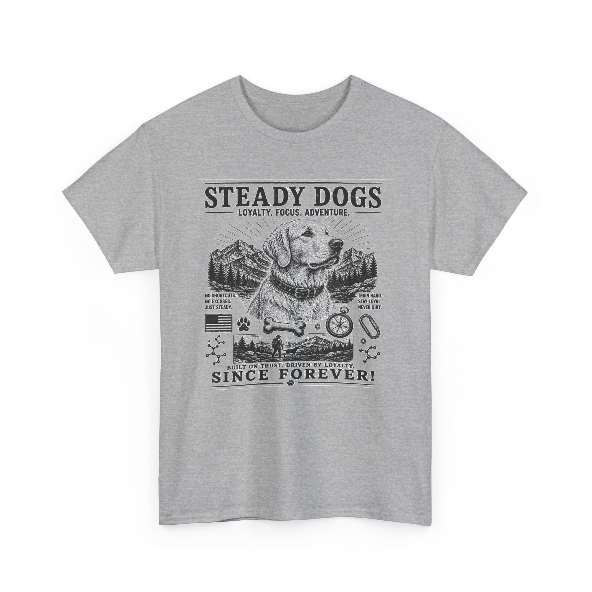 Steady Dogs Vintage Graphic Tee - "Steady Dogs Since Forever" Adventure Dog T-Shirt