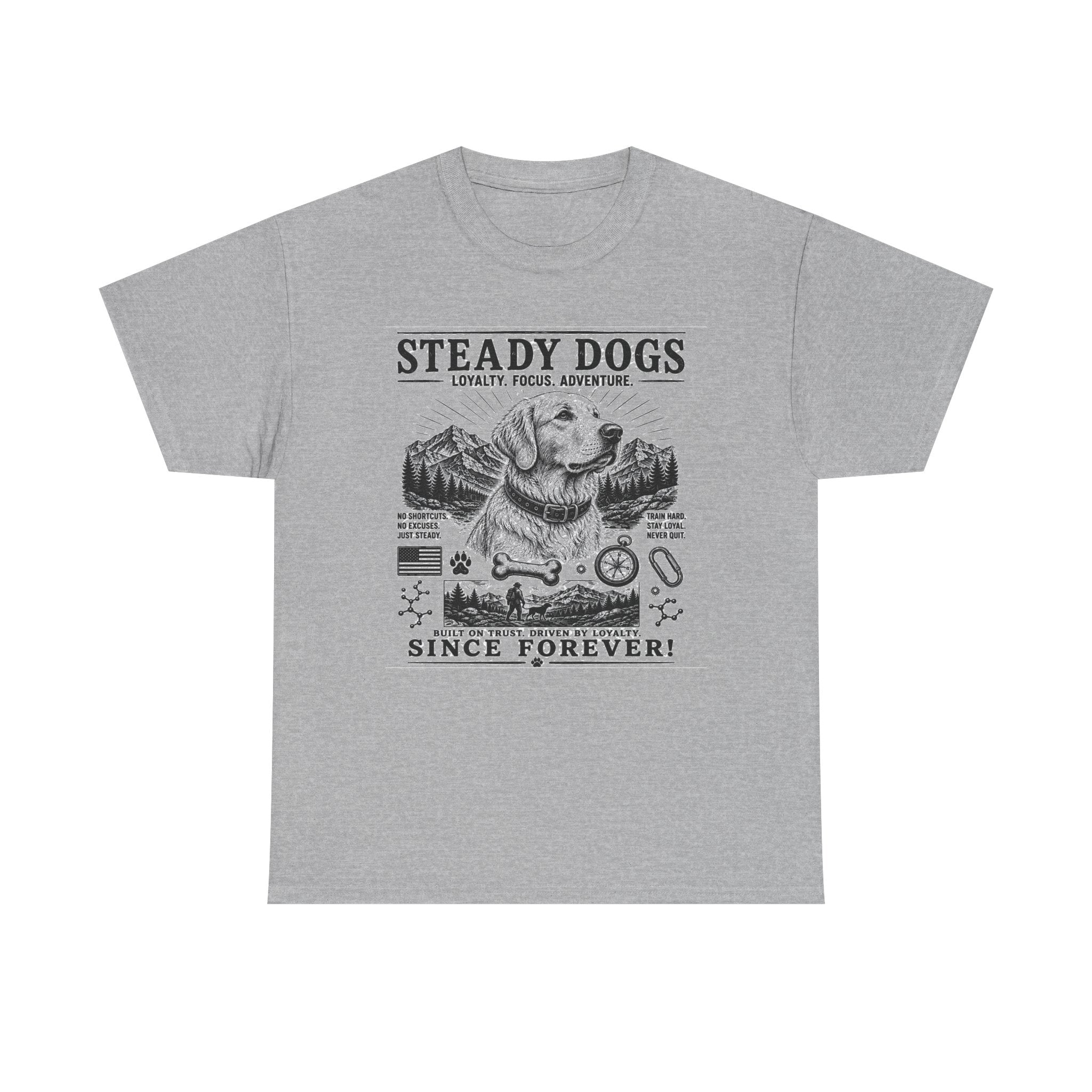 Steady Dogs Vintage Graphic Tee - "Steady Dogs Since Forever" Adventure Dog T-Shirt