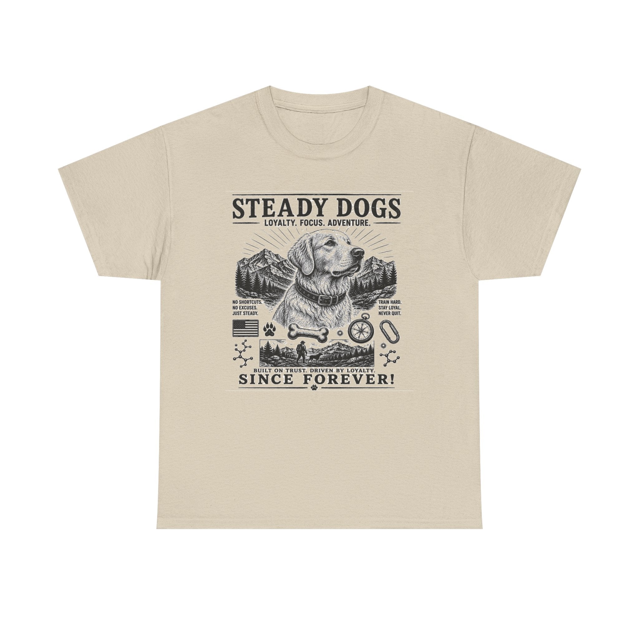 Steady Dogs Vintage Graphic Tee - "Steady Dogs Since Forever" Adventure Dog T-Shirt