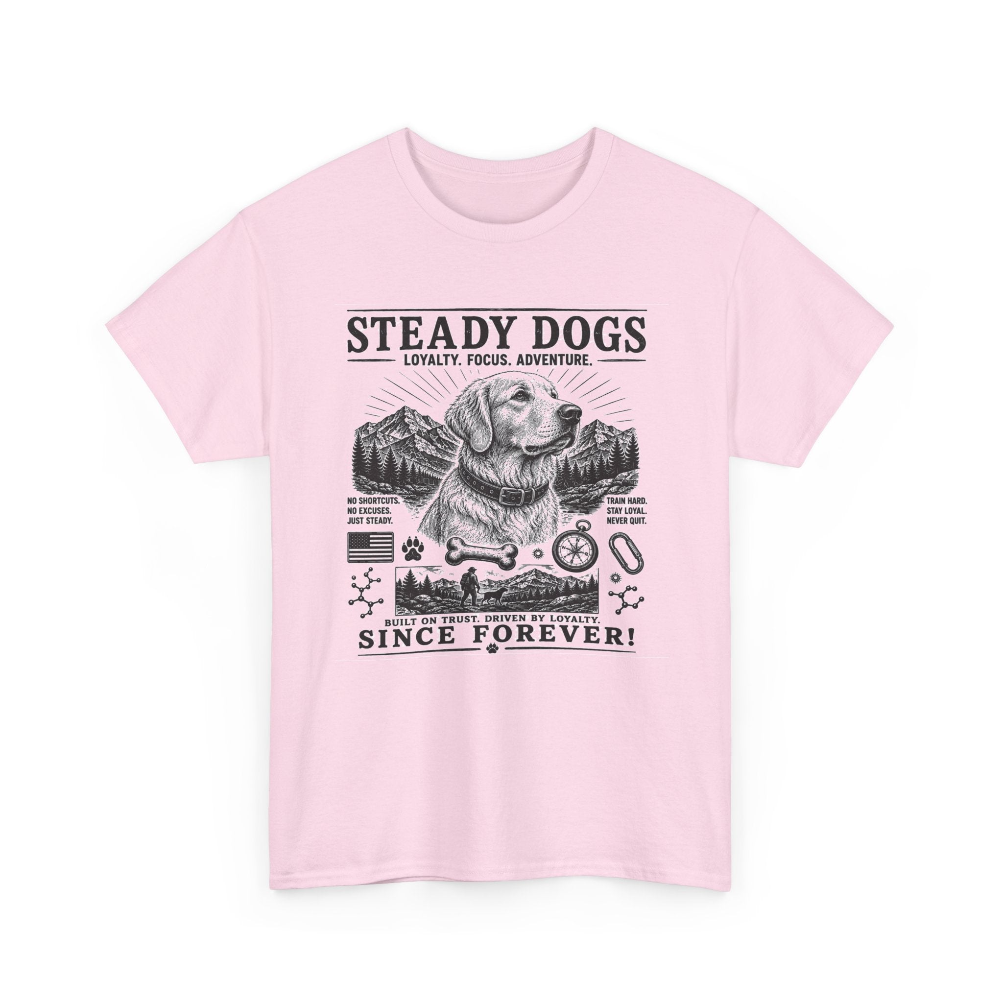 Steady Dogs Vintage Graphic Tee - "Steady Dogs Since Forever" Adventure Dog T-Shirt