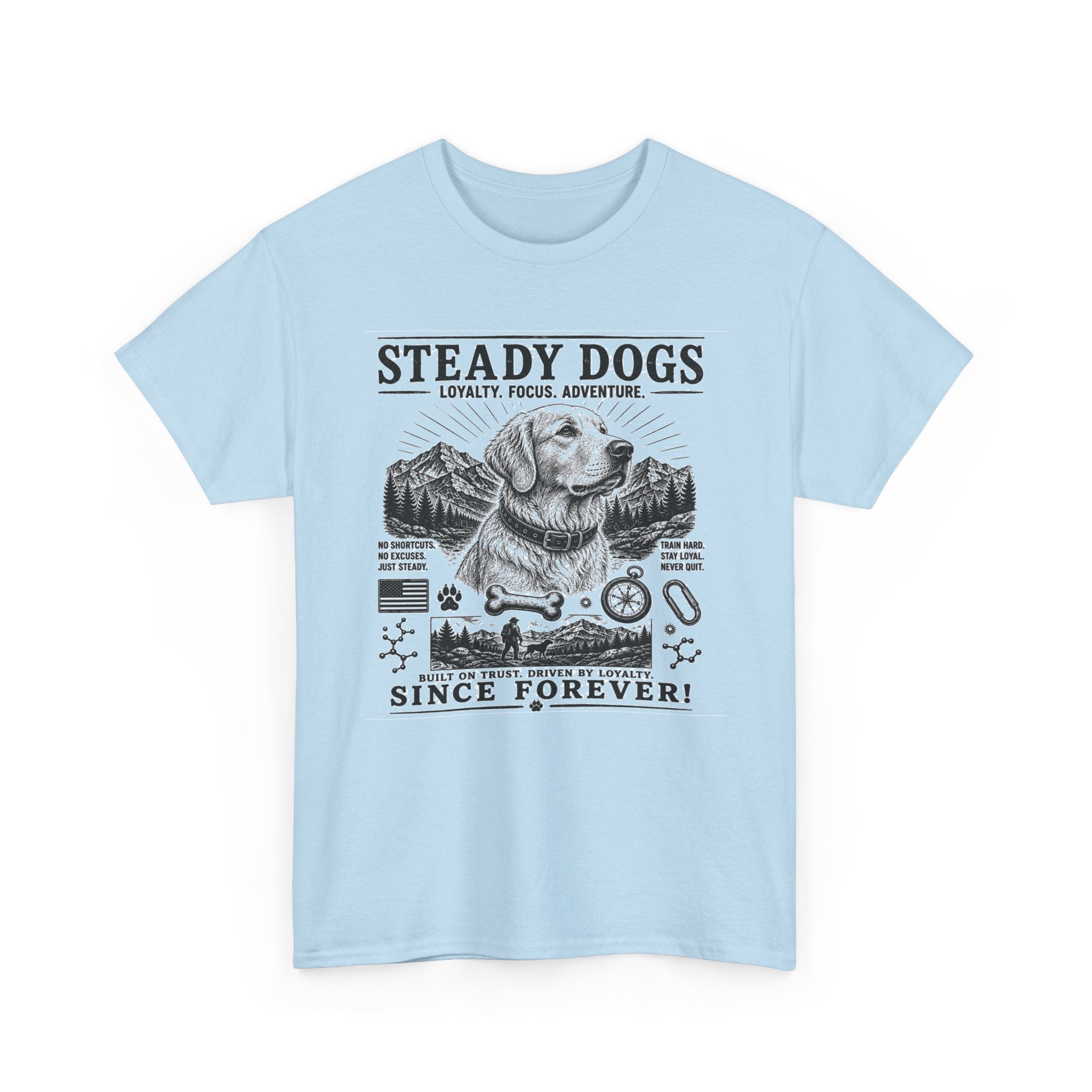 Steady Dogs Vintage Graphic Tee - "Steady Dogs Since Forever" Adventure Dog T-Shirt