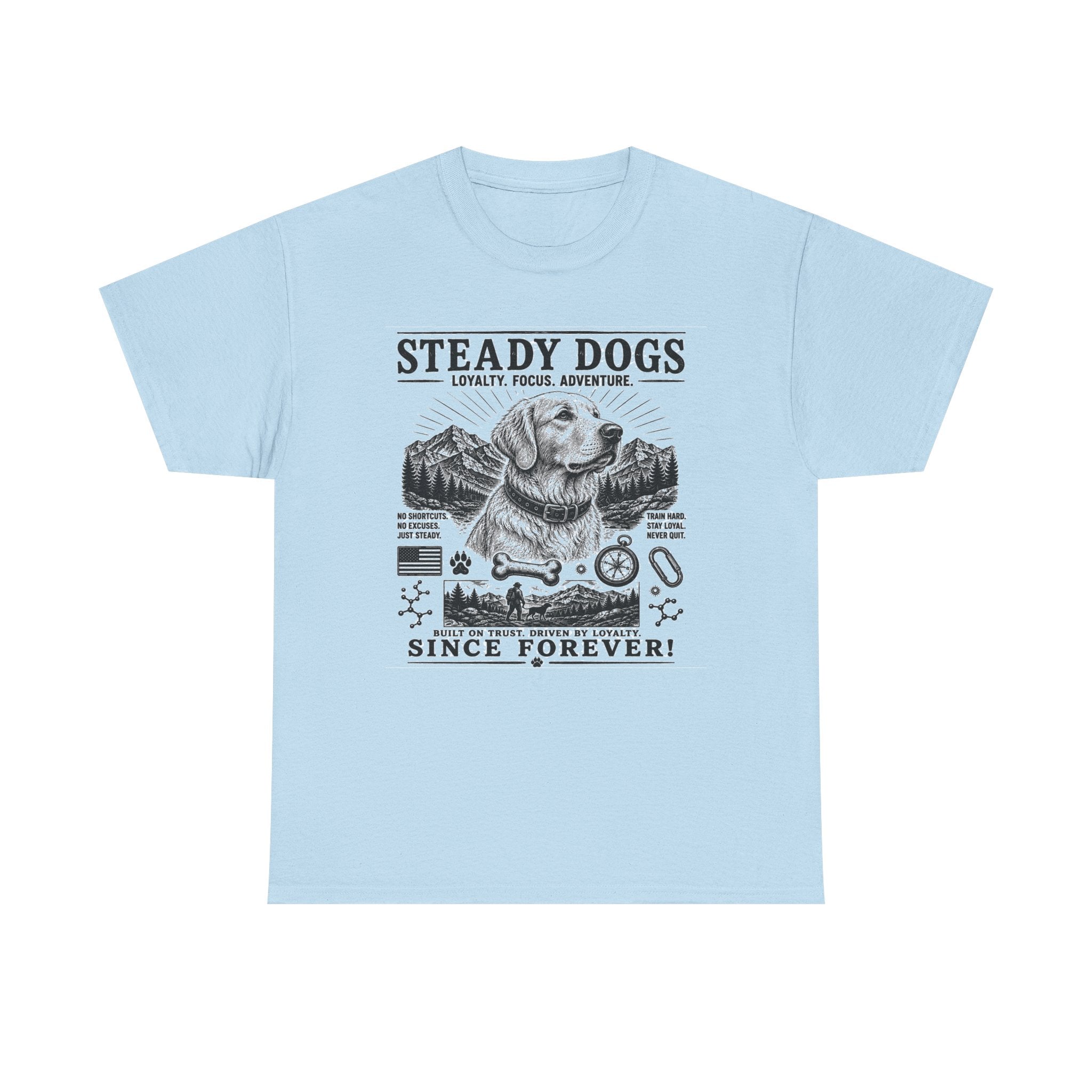 Steady Dogs Vintage Graphic Tee - "Steady Dogs Since Forever" Adventure Dog T-Shirt
